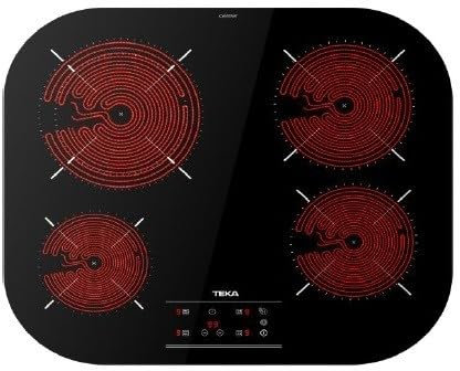 TEKA Placa Vitrocerámica 60 cm, 4 Zonas High Light, Touch Control con Seguridad, Power Plus, Stop & Go, Programador 99 Min, Modelo TCC 64310 TTC BK