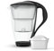 Dafi Crystal Wasserfilterkanne aus Glas 2L, Wasser Filtersystem zur Reduzierung von Kalk, Chlor, BPA-frei, LED- Sensor | Wasserfilterkanne + Wasserfilter UNIMAX (schwarz)