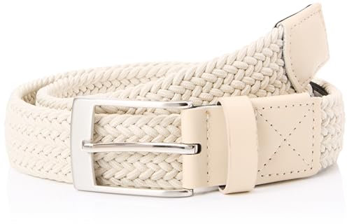 JACK & JONES Herren Jactheo Woven Belt Flechtgürtel, Weiß, 95