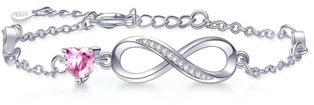 Tusuzik Regalo Dia De La Madre Regalos Mama, Pulsera para las Mujeres de Plata Esterlina 925 Infinity Pulseras Joyería Regalos para Mujeres Esposa
