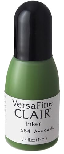 Tsukineko Inker - Inchiostro per timbri, 15 ml, verde, color avocado, per tamponi VersaFine Clair, 15 ml