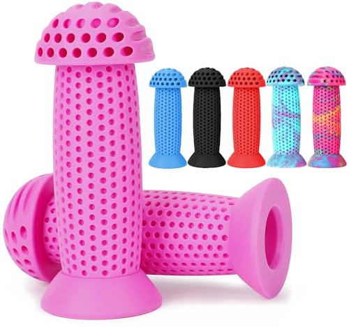 Manopole per bicicletta per bambini, 22 mm, con massima sicurezza, protezione dagli urti, lunghezza 100 mm, per scooter, triciciclo, bicicletta per bambini (rosa)