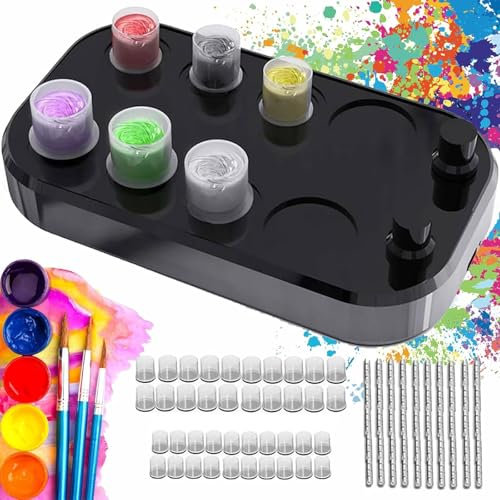 GHRERTX Agitateur de pigments for Encre de Tatouage, Mini mélangeur magnétique Vortex avec gobelet de 40 Couleurs et 200 bâtonnets de mélange, agitateur magnétique réglable, agitateur de Peinture