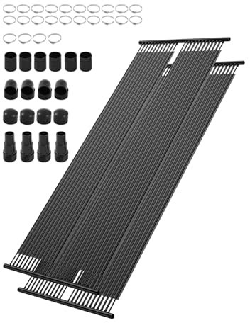 VEVOR Calentador Solar para Piscinas Sistema de Calefacción para Piscina de HDPE Panel Solar Universal Aumenta la Temperatura del Agua para Piscinas Elevadas Enterradas, 850 x 6100 mm 2 Piezas