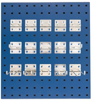 BiGDUG Tool Panel & Hook Set - Louvre Panel Kit 456H x 494W x 20D mm - Tool Hooks Storage Wall Mounted - (Kit 2) 15x Hooks