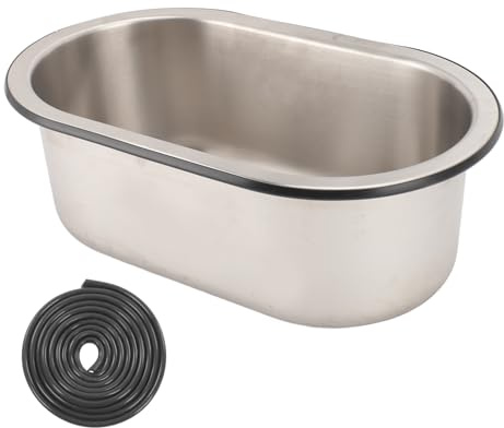 BAFOVY 304 Barfat i Rostfritt Stål, Diskbänk med Stor Kapacitet, Effektiv Dränering, Bred Applicering för Husbil, Båt, Yacht, Kök