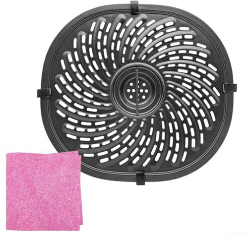 Placa de parrilla de repuesto para freidora de aire, se adapta a Instant para Vortex para 4 cuartos con 4 parachoques de goma (2)