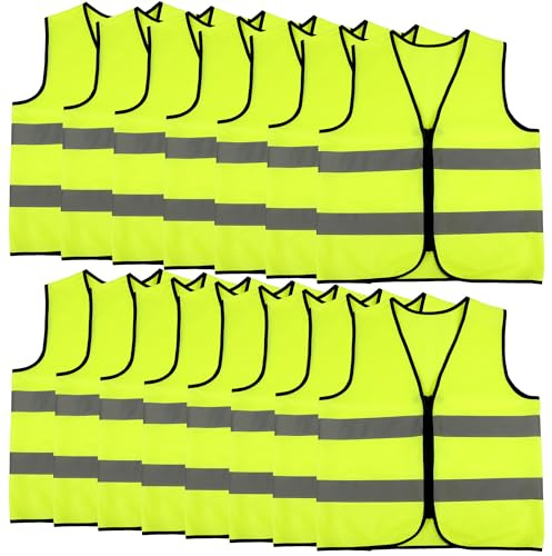 15 Pcs Kids Hi Vis Safety Vests High Visibility Reflective Vest Hi Vis Vests with Reflective Strips for Children Outdoor Construction Play School Traffic Activities ((S(40 x 44 cm, 4-6 Years))