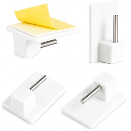 LIHAO 20 Packs Self Adhesive Hooks Net Curtain Hooks Window Sticky Hooks | For Net Curtain Rods, White