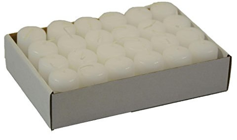 Kleine Stumpenkerze - 24 Stück - Höhe 5cm / Durchmesser 3cm - Farbe: Weiß