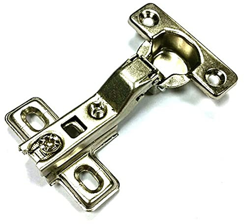 Merriway BH06231 (10 Pcs) Slide-On Kitchen Cabinet Wardrobe Hinges, Cruciform Plate Zinc Plated, Inset 26mm 95 Degree - Pack of 10 Pieces
