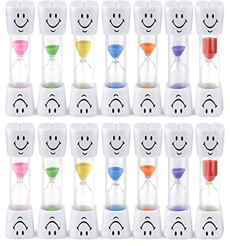 HOSTK 14pcs 3min Zahnb¨¹rsten Sanduhr Zahnb¨¹rste Uhr f¨¹r Kinder Kinder Geschenk Spiele Koch Treffen Lesen Klassenzimmer K¨¹Che Home Office Dekoration