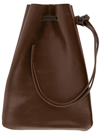 Nabob Leather Leather Drawstring Pouch, Coin Bag, Medicine Tobacco Pouch Medieval Reenactment Made in U.S.A Size 8.5 x 6