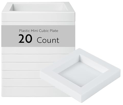 Restaurantware 2.5 x 2.5 Inch Dessert Plates 20 Disposable Appetizer Plates - For Cold Foods White Plastic Mini Serving Plates Serve Appetizers Or Desserts For Buffet Or Catered Events