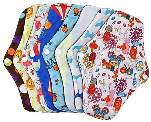 Assorbenti mestruali in fibra di carbone di bambù, riutilizzabili, lavabili, colore e stile casuali