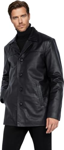 Schott NYC LCMAINE2, Chaqueta de Cuero para Hombre, Negro, XL