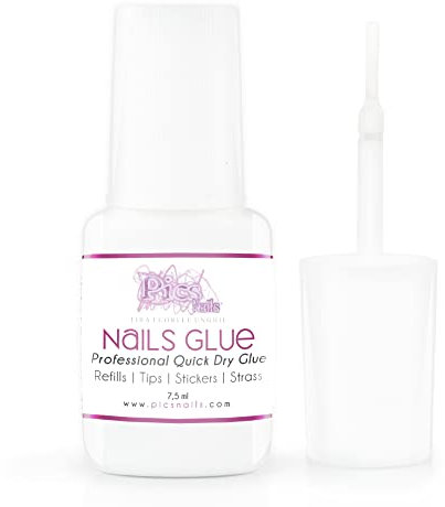 Colla per Unghie Finte Professionale 7.5 g Extra Forte -Colla per Tip, Brillantini, Adesivi, Glitter, Decorazioni per Unghie Alta Qualità