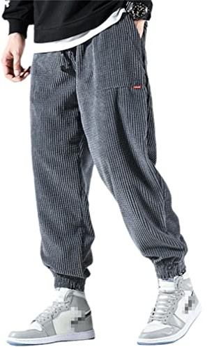 Baitang Uomini Harem Pantaloni Streetwear Caldo in Velluto Pantaloni Outdoor Comfort Maschio Sciolto Jogger Sport Pantaloni, Pantaloni Grigio Uomo,M