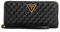 GUESS Damen Lisbet Große Geldbörse mit Reißverschluss, Clutch, Schwarz