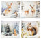 COLOFALLA 4 Stück Weihnachten Kissenbezüge 45x45cm in Schneelandschaft Hirsch Hase Zierkissenbezüge Weihnachtskissenbezug Kissenhülle Winter Deko für Wohnzimmer Schlafzimmer