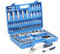 Wiltec Jeu de clés à douilles 108 pcs. Coffret à cliquet Entraînement 1/2 (12,5mm) et 1/4 (6,3 mm)
