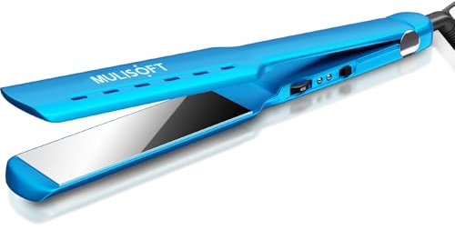 MULISOFT Glätteisen Professionelle für Locken und Glätten, 45mm Breite Nano Titanplatten Haarglätter, 15s Schnellaufheizung, 150-230°C, für Nasses und Trockenes Haar (himmelblau)