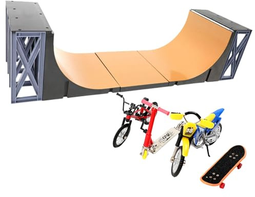 Juego de Regalo de Skateboard-Conjunto de Rampa de Puente de Monopatín de Dedos, Kit de herramientas Técnicas de reparación de DIY para Juguete de Deporte, Patinador de Dedos para