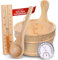 holz4home® Sauna Eimer Set I Hochwertiges Saunazubehör Eimer mit Kelle Sanduhr Thermometer Hygrometer I Hitzebeständiges Sauna Set aus Holz I Komplettset Fasssauna Saunakübel mit Einsatz