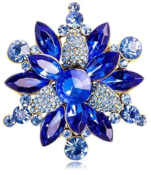 Vintage Crystal Rhinestone Flower-shaped Brooch Pin Accessories-3