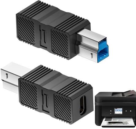 Adattatore USB A B, Convertitore USB a B 3.0 con Connettore, Connettore Plug & Play Trasferimento Dati Ad Alta Velocità per Tablet Scanner PC Portatili