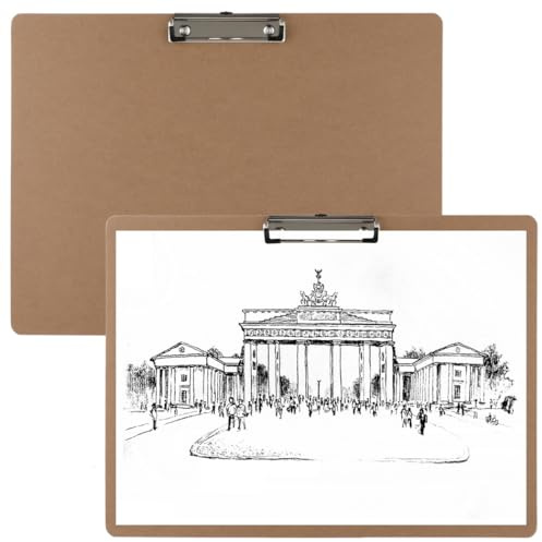 2 tavolette portablocco in legno formato A3, 33 x 43 cm, extra large, con doppia clip, basso profilo per disegno artistico
