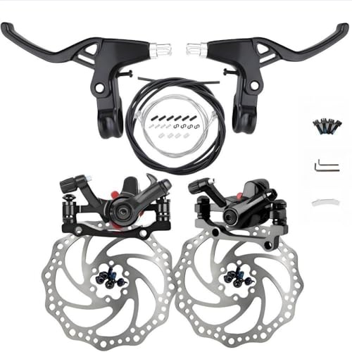 GUOFANG Freno a Disco Meccanico per Bicicletta Universale Pinze Freno a Disco Anteriori e Posteriori Resistenti all'Usura (Set Completo)