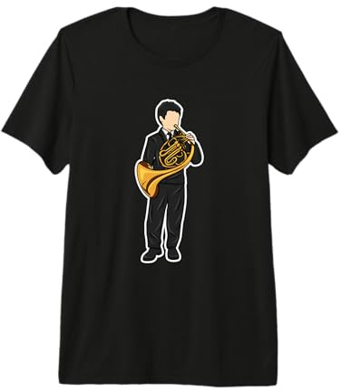 Cor d'harmonie Garçon Esquisse Corniste Professeur Garçons T-Shirt Haut de Gamme