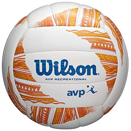 WILSON AVP Modern Classic Outdoor Recreation Volleyball - Official Size, Orange/White