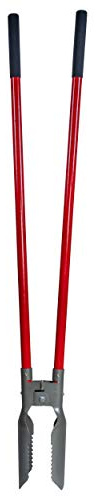 Root Slayer 23411 Post Hole Digger for Fence Installation and Soil Digging,Fiberglass Shaft, Heavy Duty Steel Garden Tool, Red