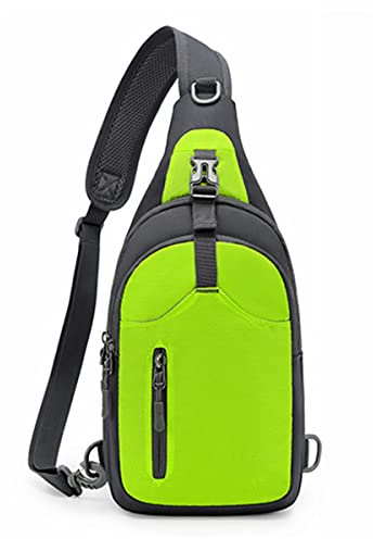 REETEE Leichte Brusttasche Sling Schulter Rucksäcke, Brusttasche Herren mit Verstellbarem Schultergurt, Umhängetasche Crossbody Bag Backpack für Outdoorsport, Radfahren, Hundewandern (grün) …