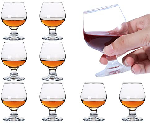 Lot de 8 verres à liqueur, 100 ml, verres à shot mignons à cognac / verres à shot transparents / mini verre à brandy