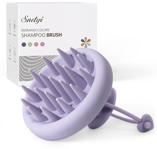 Sndyi Cepillo de champú masajeador de cuero cabelludo de silicona, limpiador de cabello con cerdas de silicona suave, exfoliante para eliminar la caspa, cepillo de cuero cabelludo seco y húmedo para