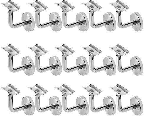 Jopassy 15 Stück Edelstahl Handlaufträger Ø50 handlaufstütze Geländer Handlaufhalter Edelstahl Wand handlauf halterung Handlauf Befestigung für Wandbefestigungen/Stützung (Silber)