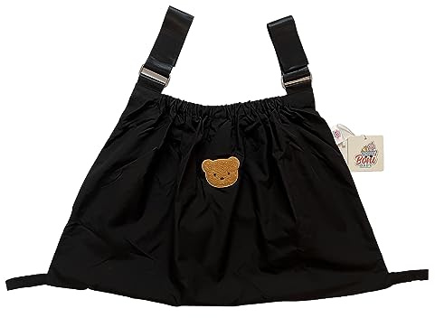 Kinderwagen Tasche, Universal Tasche, Kinderwagen, Einkaufstasche, Kinderwagen Organizer, Wickeltasche, Buggy, schwarz mit Bär