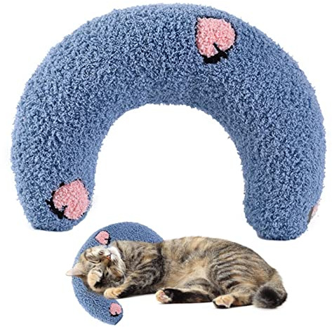 cuscino per gatti, alla moda, protezione per il collo, cuscino a forma di U per profondamente, letto a mezza ciambella per cani e gatti per gatti o cani di piccola taglia, coccole a