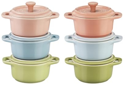 6-Piece, Cocotte Set Macaron, Mixed Colors