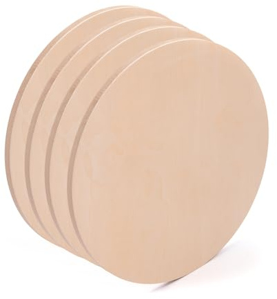 Art-Star 4X RUNDER Holz MALGRUND | Durchmesser 60 cm | Tiefe 2 cm | Birkenholz unbehandelt | Malplatte, Holz Board, Holzleinwand | zum Malen und Basteln DIY