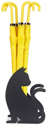 Balvi Porta ombrelli Feline Colore Nero Facile circolazione dell'Aria e con vaschetta per la Raccolta