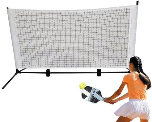 Yianyal Red de Pickleball portátil, Red de entrenamiento de Pickleball,Red de entrenamiento de pelotas de tenis para entrenamiento | Equipo de pepinillos para jardín, pasillo, parque, playa, carretera
