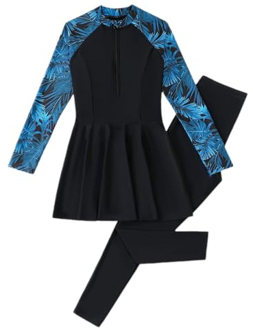 NaLatia Maillots de Bain pour Femmes Musulmanes 2 pièces Musulmans Burkini Surf Wear Modest Maillot de Bain Beachwear Muslim Swimwear