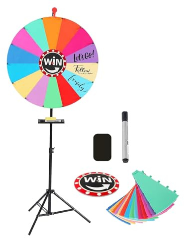 Prize Spin Wheel – Verstellbarer, tragbarer Spielespinner, kompaktes, lustiges Werkzeug | Wiederverwendbares buntes Brett für Geburtstagsparty, Karneval, Klassenzimmer, Shopping-Event, Indoor-Outdoor-