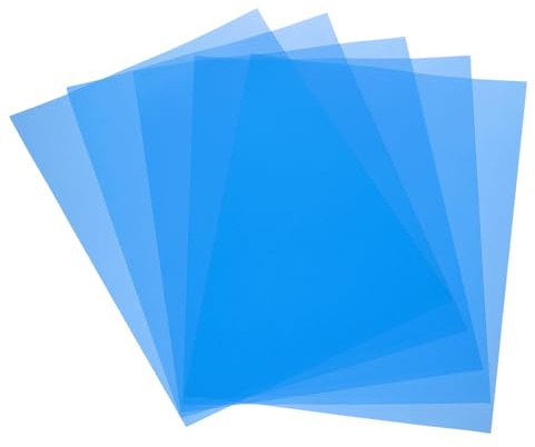 QUARKZMAN 5 stycken färgglada plastark A2 transparent film bärnsten färgkorrigering gel vattentätt ljusfilter 23,4 x 16,5 tum ark för gör-det-själv hantverk LED-belysning (blå)