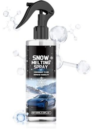 Spray Per Sciogliere La Neve Per Auto – Soluzione Antighiaccio E Antigelo Rapida Per Parabrezza Da 100 Ml – Formula Antiappannamento E Prevenzione Della Polvere, Mantiene Il Vetro Trasparente Per Una