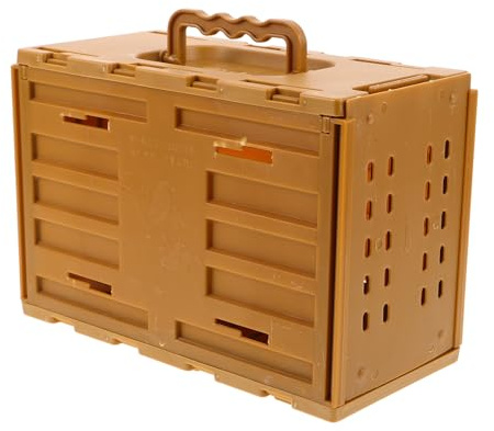 TOBBOMEY Jaula Portátil para Pájaros Pequeños de Plástico Caja de Viaje Elevada con Ventilación Optimizada y Portaalimentos Incorporado Transporte Ligero para Periquitos y Aves